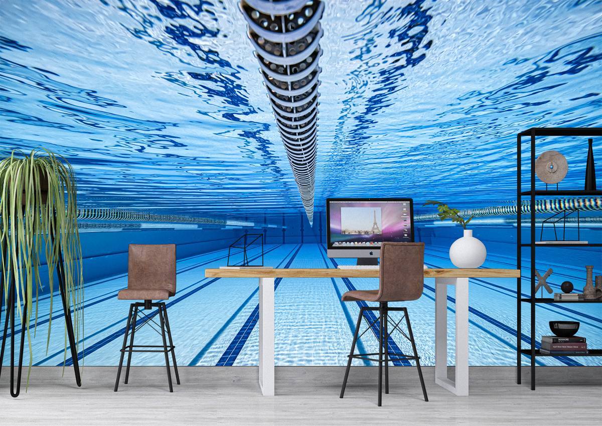 Swimming Pool Underwater View Wall Mural Photo- Blue Side Studio