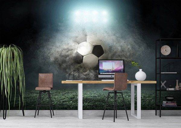 Soccer ball in action Wall Mural Photo Wallpaper UV Print Decal Art Décor