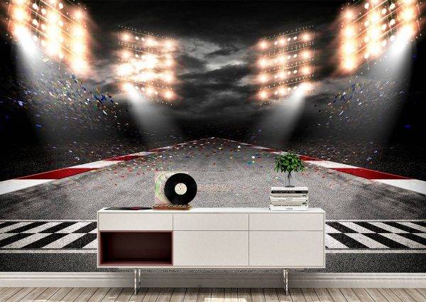 Tire Track Stadium Wall Mural Photo Wallpaper UV Print Decal Art Décor