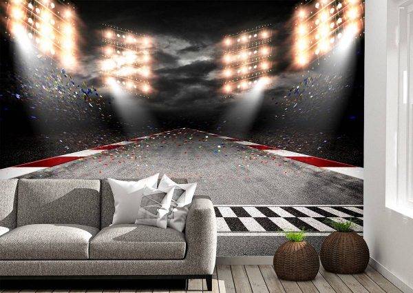 Tire Track Stadium Wall Mural Photo Wallpaper UV Print Decal Art Décor