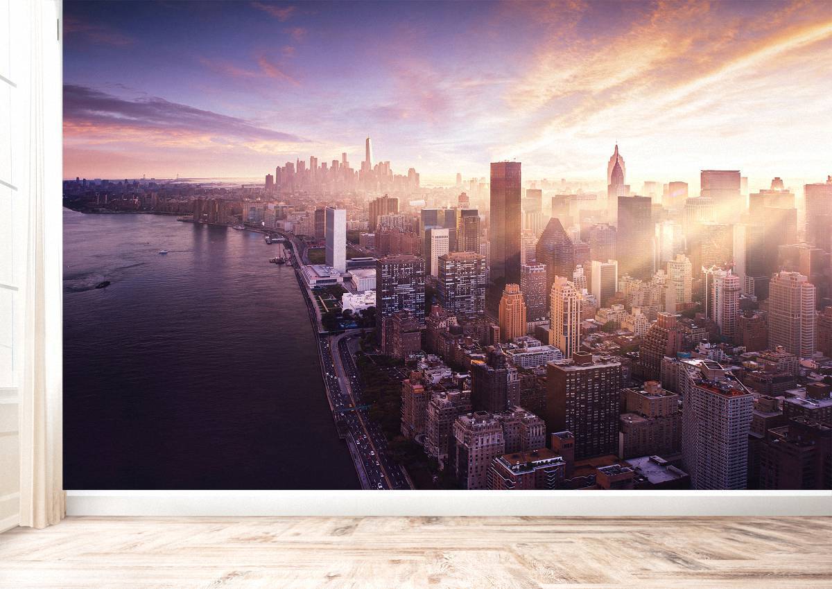 Sunset over Manhattan Wall Mural Photo Wallpaper UV Print Decal Art Décor