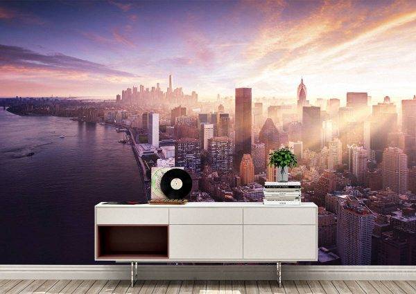 Sunset over Manhattan Wall Mural Photo Wallpaper UV Print Decal Art Décor