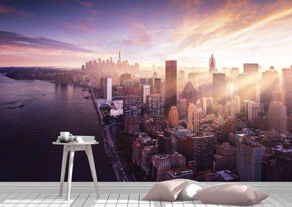 Sunset over Manhattan Wall Mural Photo Wallpaper UV Print Decal Art Décor