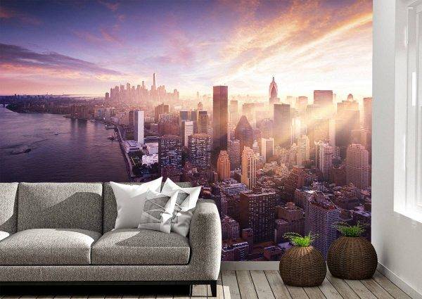 Sunset over Manhattan Wall Mural Photo Wallpaper UV Print Decal Art Décor