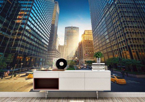 New York City Street Wall Mural Photo Wallpaper UV Print Decal Art Décor