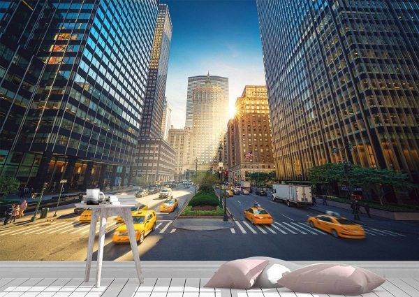 New York City Street Wall Mural Photo Wallpaper UV Print Decal Art Décor