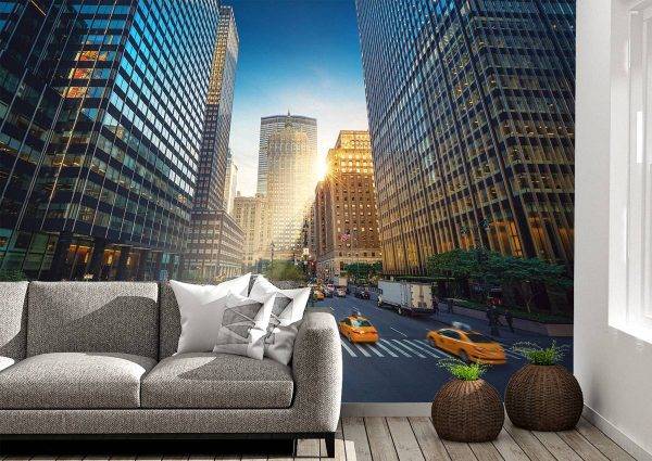 New York City Street Wall Mural Photo Wallpaper UV Print Decal Art Décor