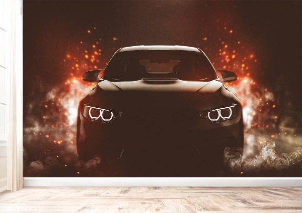 Super Sport Car With Spark Wall Mural Photo