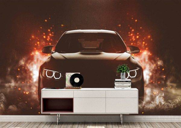 Super Sport Car With Spark Wall Mural Photo