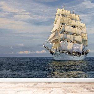 Sailing Ship on Sea Wall Mural Photo Wallpaper UV Print Decal Art Décor