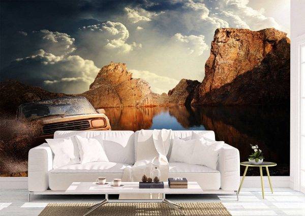 4x4 Offroad Drive Nature Wall Mural Photo Wallpaper UV Print Decal Art Décor