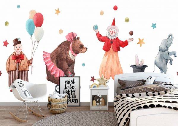 Animals in the Circus Kids Wall Mural Photo Wallpaper UV Print Decal Art Décor