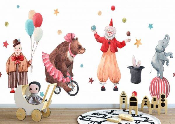 Animals in the Circus Kids Wall Mural Photo Wallpaper UV Print Decal Art Décor