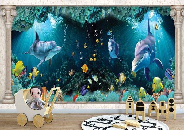 Underwater Fishes Live Theme Wall Mural Photo Wallpaper UV Print Decal Art Décor