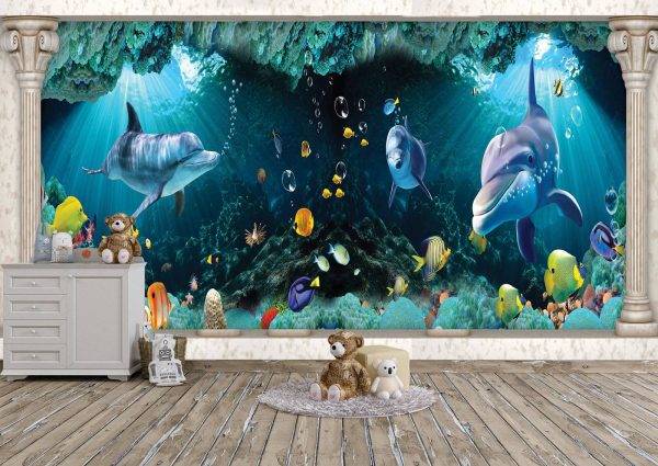 Underwater Fishes Live Theme Wall Mural Photo Wallpaper UV Print Decal Art Décor