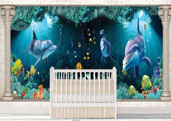 Underwater Fishes Live Theme Wall Mural Photo Wallpaper UV Print Decal Art Décor