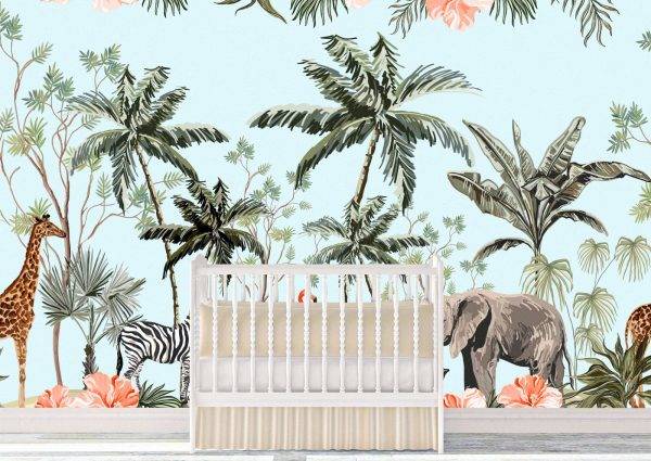 Animal Tropical World Kids Wall Mural Photo Wallpaper UV Print Decal Art Décor