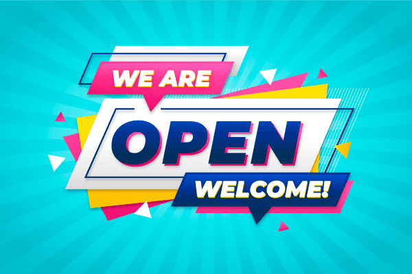 We Are Open Welcome Sticker Vinyl Self Adhesive