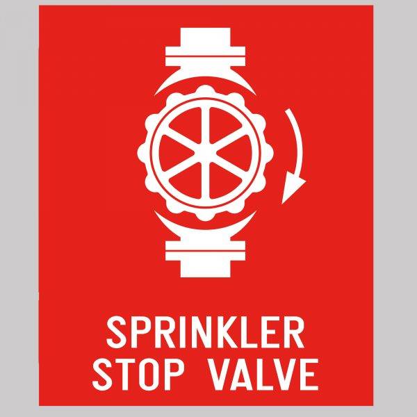 Sprinkler Stop Valve Safety Sign