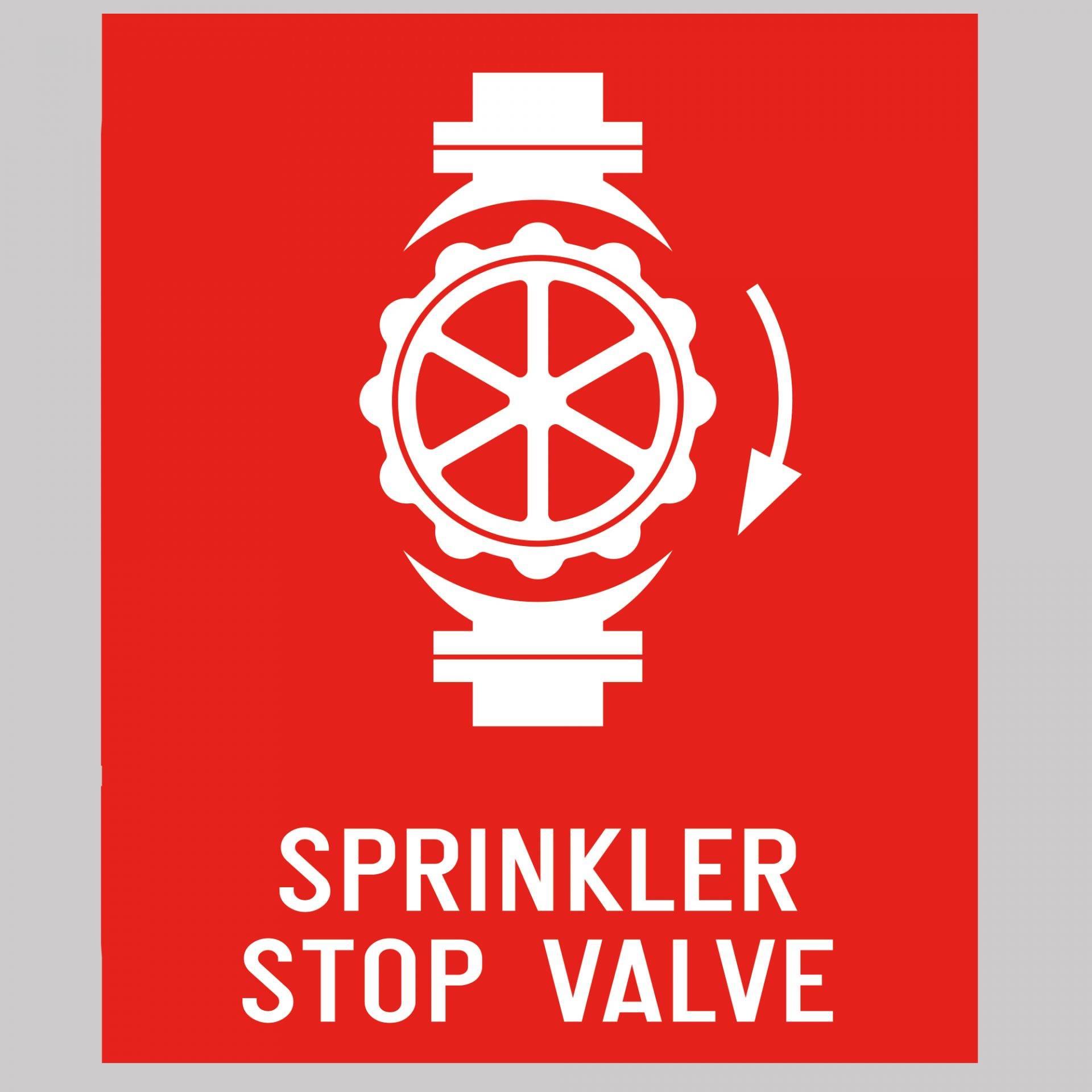 Sprinkler Stop Valve Safety Sign