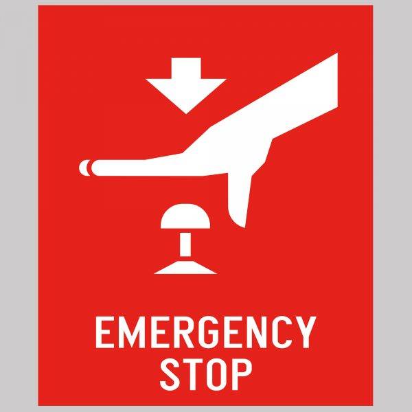 Emergency Stop Safety Sign