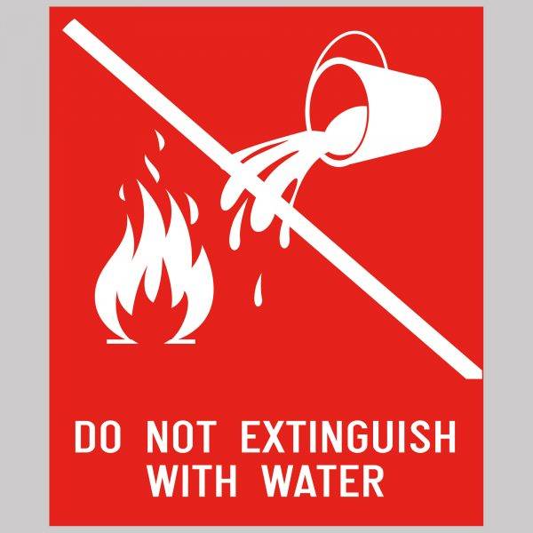 Do Not Extinguish with Water Safety Sign Board Vinyl Sticker Business Indoor & Outdoor