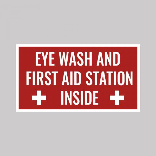 Eye Wash & First Aid Station First Aid Kit Safety Sign Board Vinyl Sticker Business