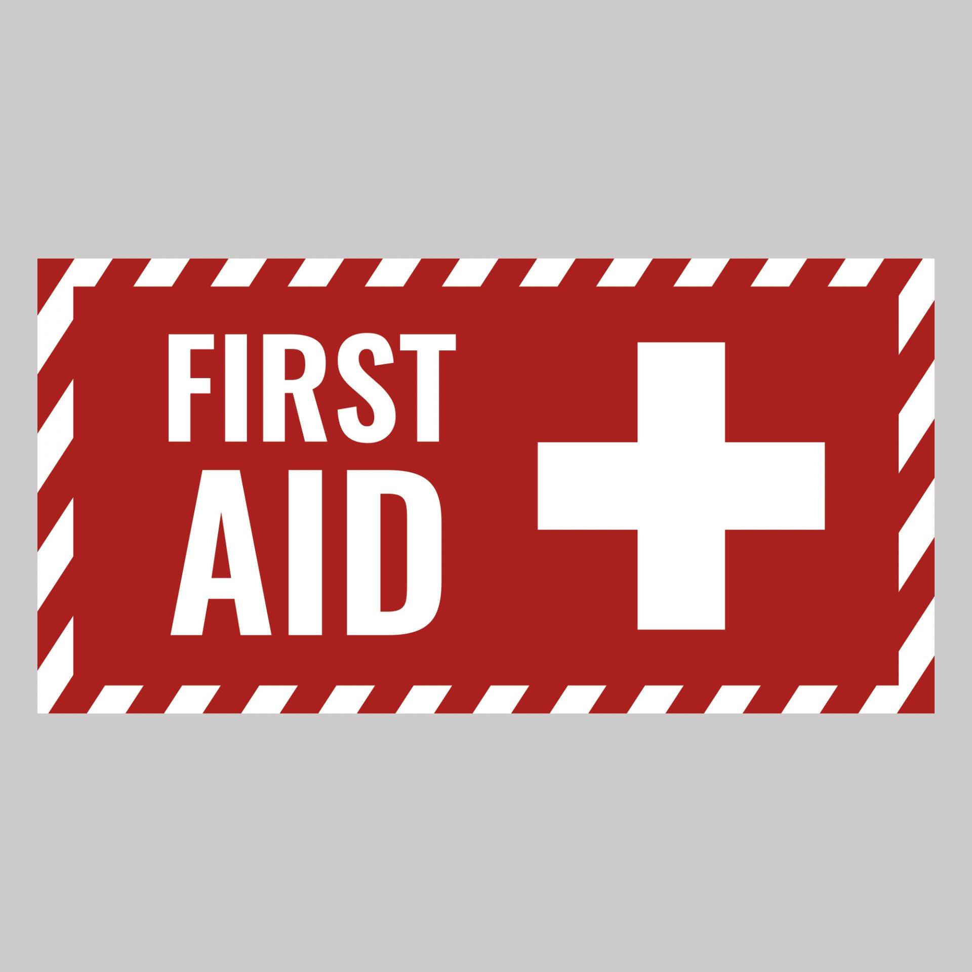 First Aid Safety Sign- Blue Side Studio - Safety Sign for Business