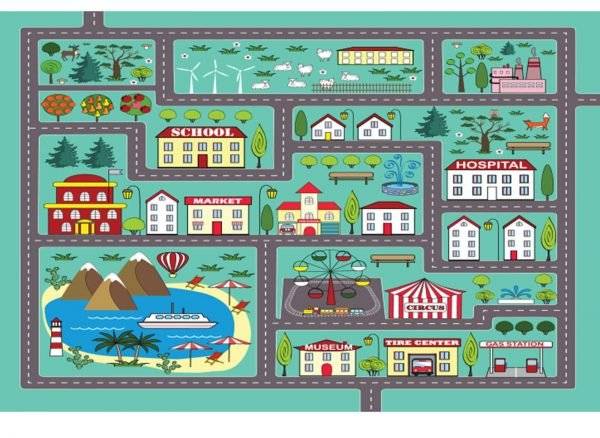 Town Map Table Art - Wall Stickers - Home Decor - Blue Side Studio